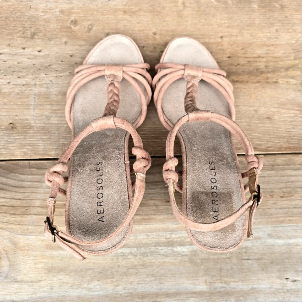 AEROSOLES Port Chester Coastal Boho Nautical Inspired Platform Wedge Sandal 9M